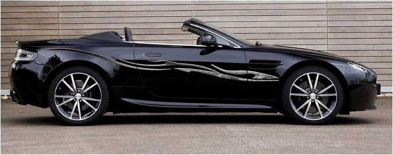 vinyl stripe decal on black car